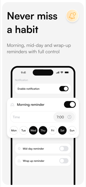 Never miss a habit
